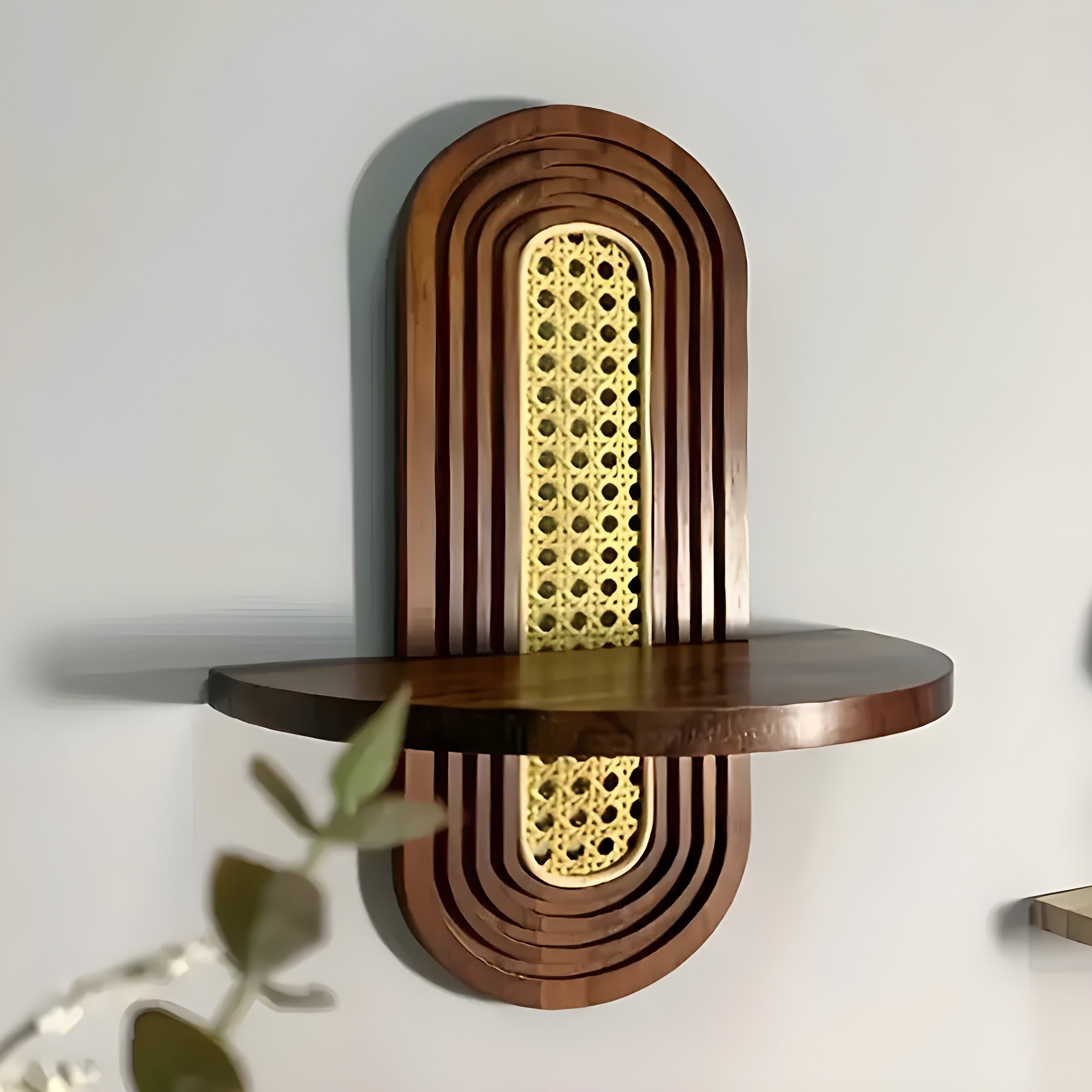 Handgefertigtes Wandregal aus Rattan – Boho-Deko für Wohnzimmer, Schlafzimmer & Balko