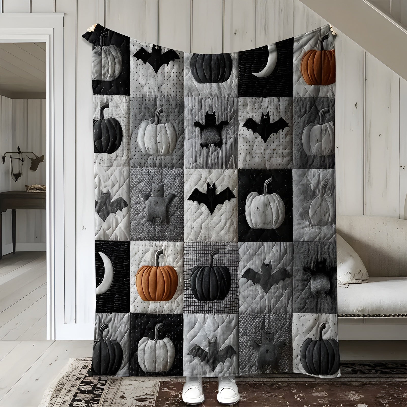 Halloween Kuscheldecke aus Flanell – Weich und Gemütlich | Perfekt für Sofa, Bett & Herbstdeko