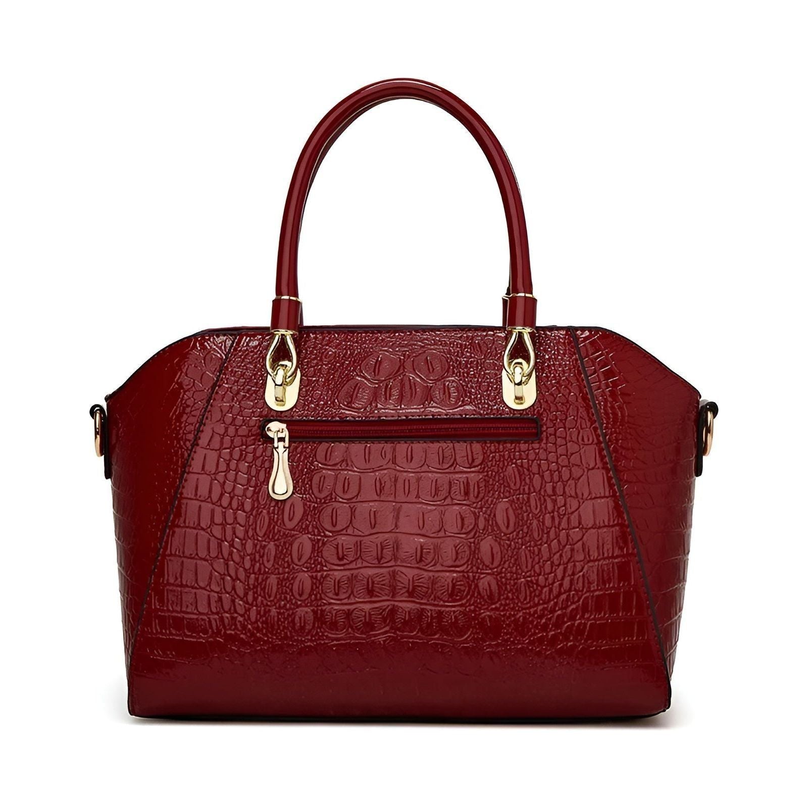 Lina Fashion Bag - Luxuriöse Umhängetasche aus Glänzendem Leder mit Krokodil-Muster - Elegare