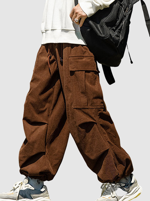 Cargohose Herren aus Cord – entspannte weite Passform - Kaffeebraun / S - Cargohosen