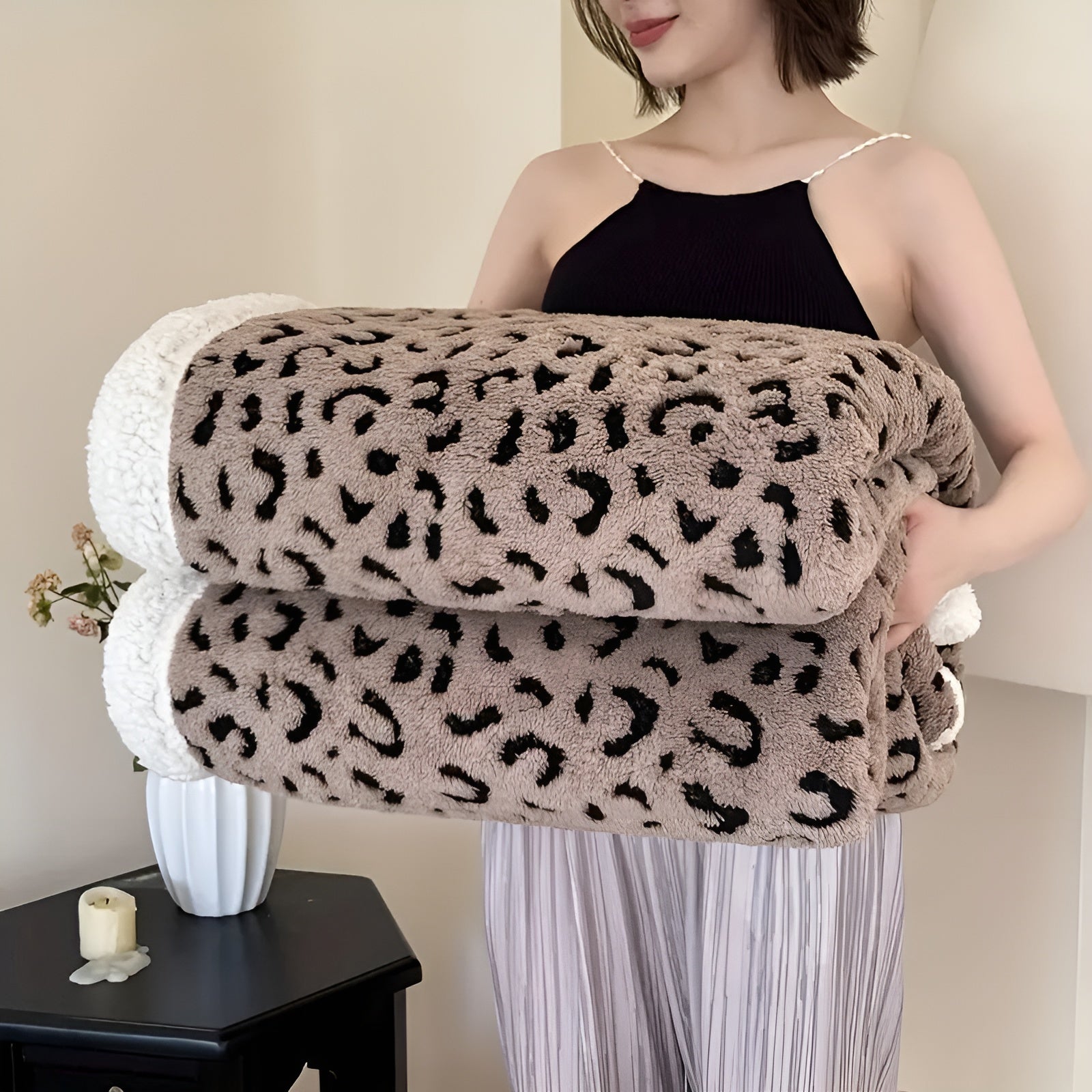 Flauschige Decke mit Leopardenmuster – Weich und Gemütlich | Perfekt für Sofa, Bett & Alle Jahreszeiten