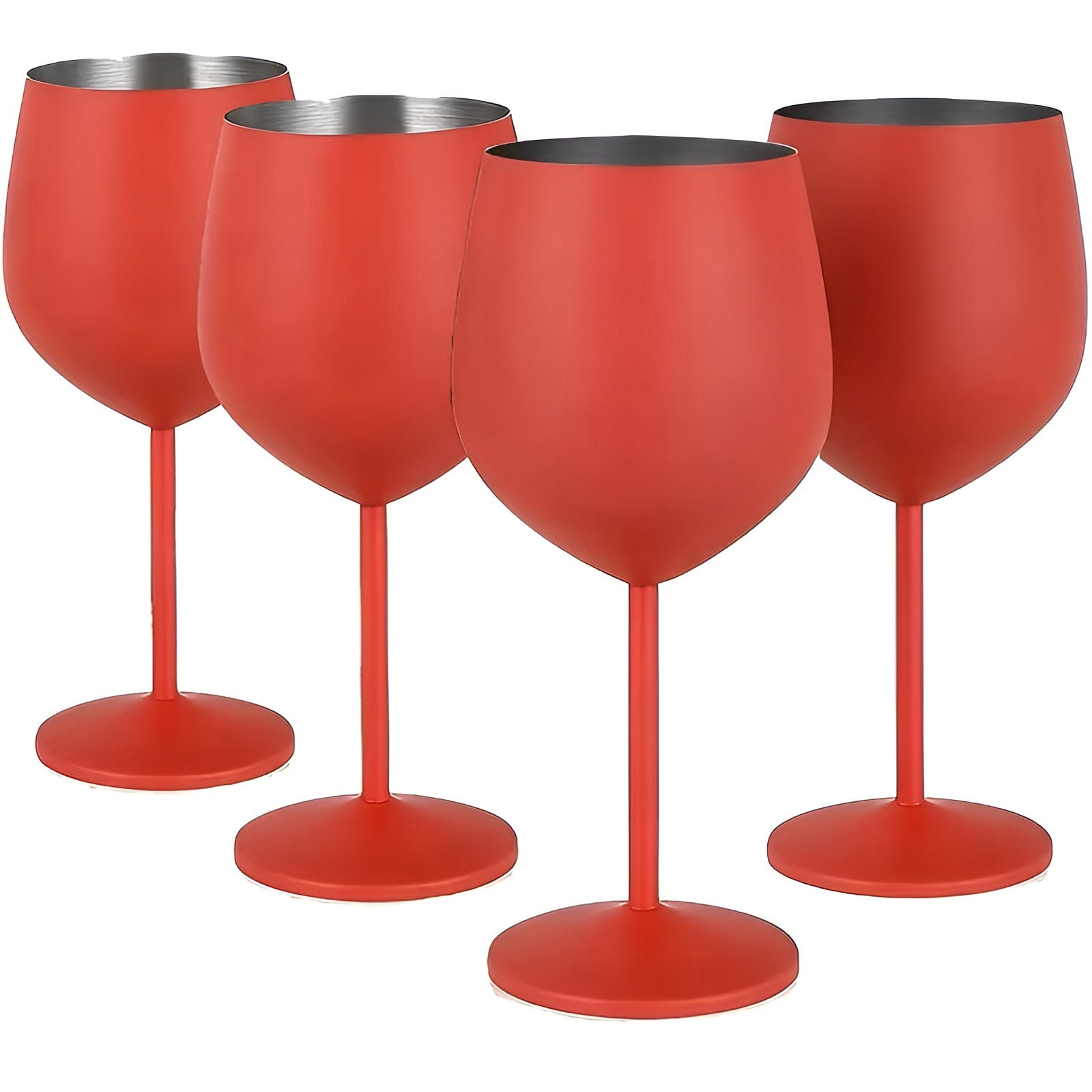 Edelstahl-Weinglas – Bruchsicher & Stilvoll | Perfekt für Outdoor Reisen & Zuhause - Sprühfarbe Rot 4-teiliges Set