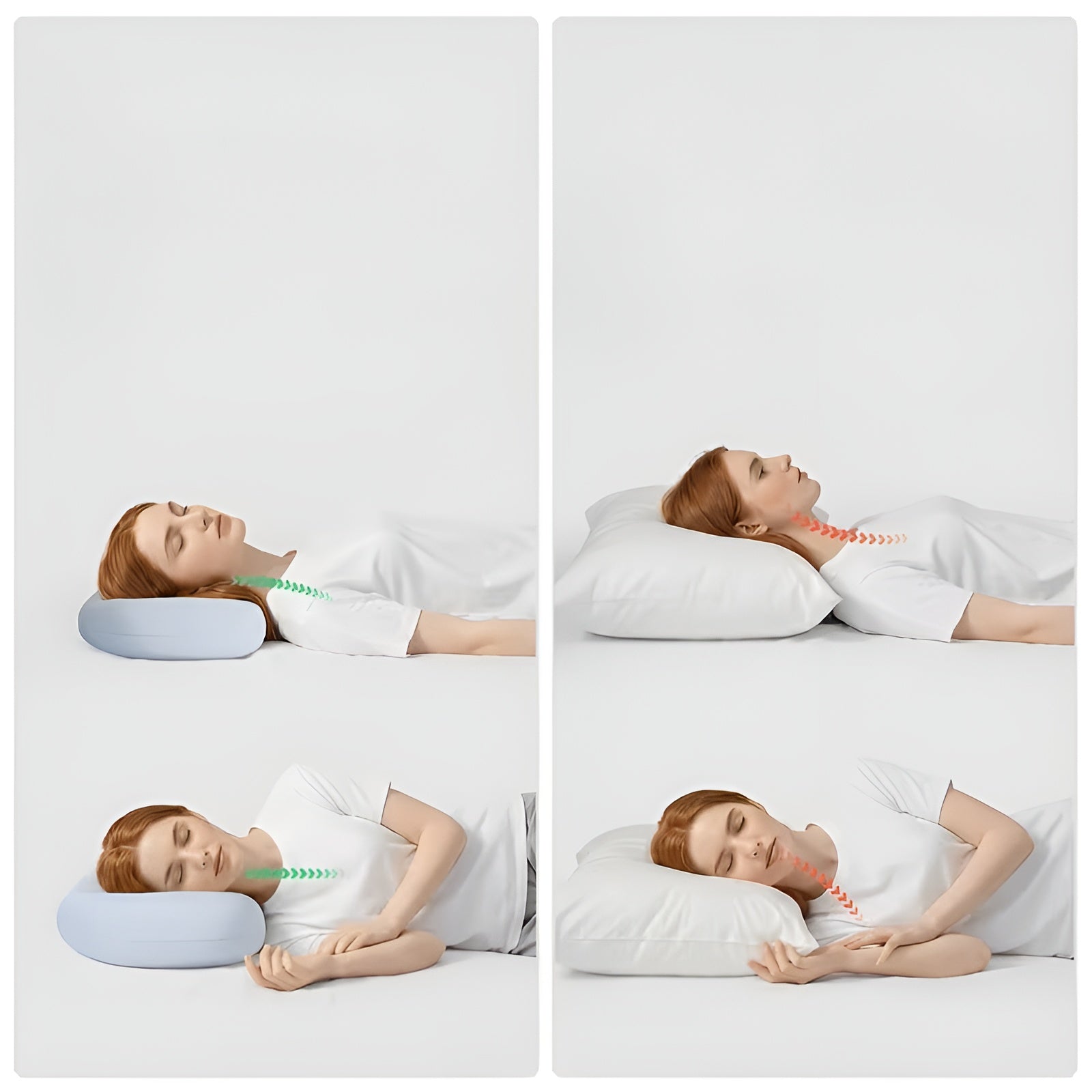 Cloud Ergonomic Nackenkissen – atmungsaktiv und kühlend | Perfekt für Seiten- und Bauchschläfer für den ganzjährigen
