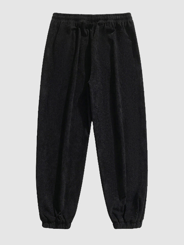 Cordhose Herren mit Buchstabenstickerei – legere Freizeithose - Freizeithosen