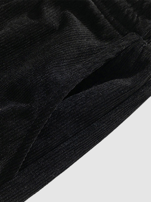 Cordhose Herren mit Buchstabenstickerei – legere Freizeithose - Freizeithosen