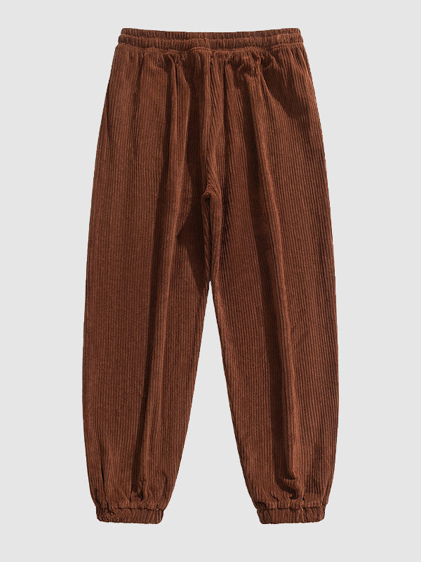 Cordhose Herren mit Buchstabenstickerei – legere Freizeithose - Freizeithosen