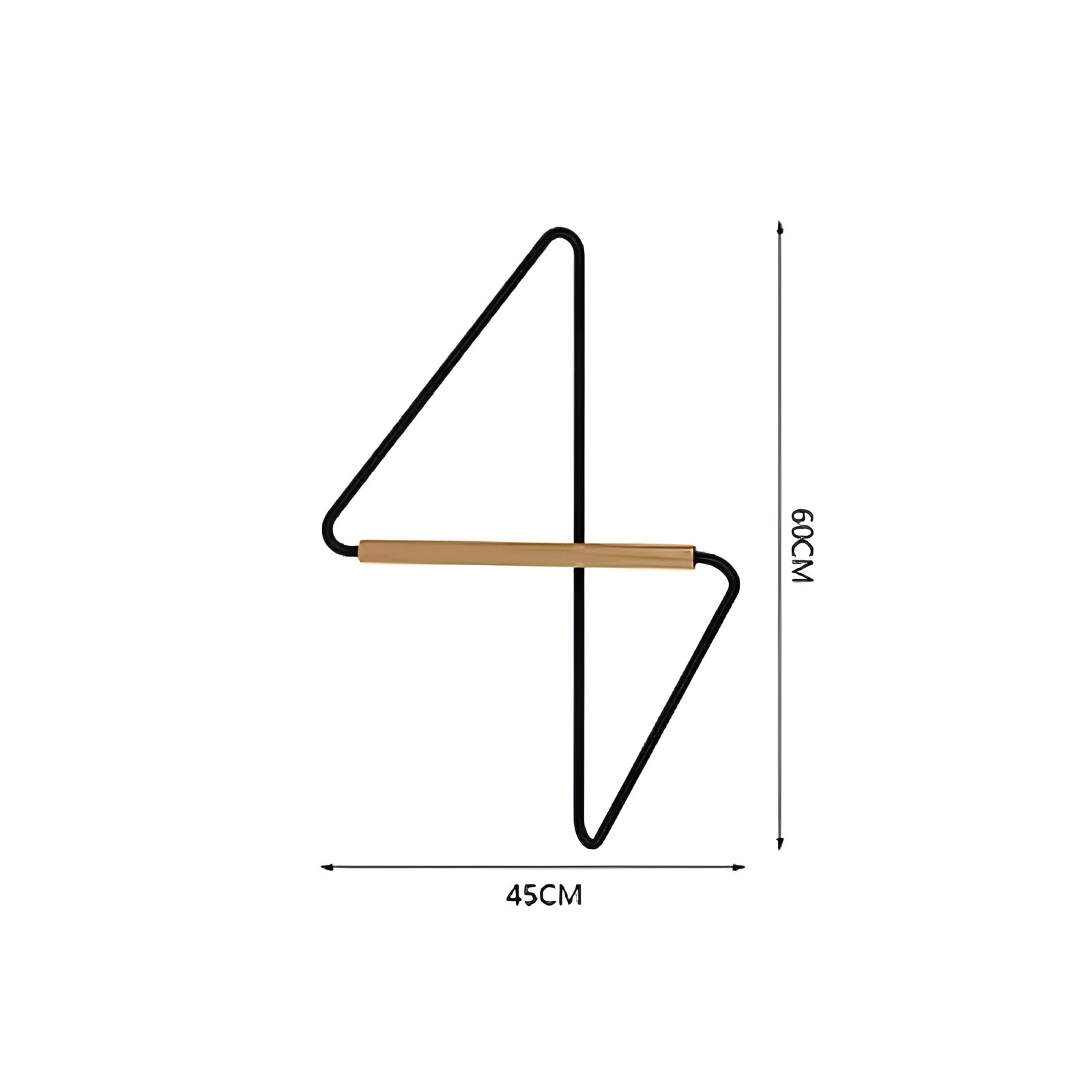 Eckiger Wandhaken aus Holz und Metall – Minimalistischer Kleiderständer im Designer-Stil - L 45x60cm - Damenkleid