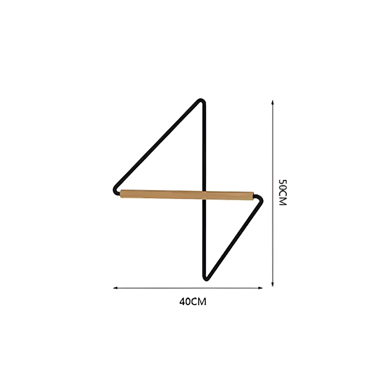 Eckiger Wandhaken aus Holz und Metall – Minimalistischer Kleiderständer im Designer-Stil - S 40x50cm - Damenkleid