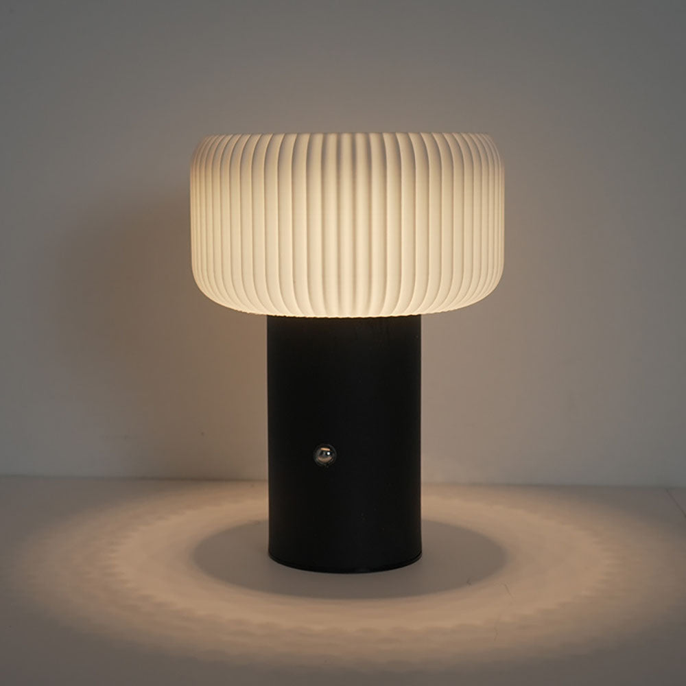 CozyGlow Light - Elegante LED Tischleuchte im Pilzdesign - Schwarz - Tischlampe