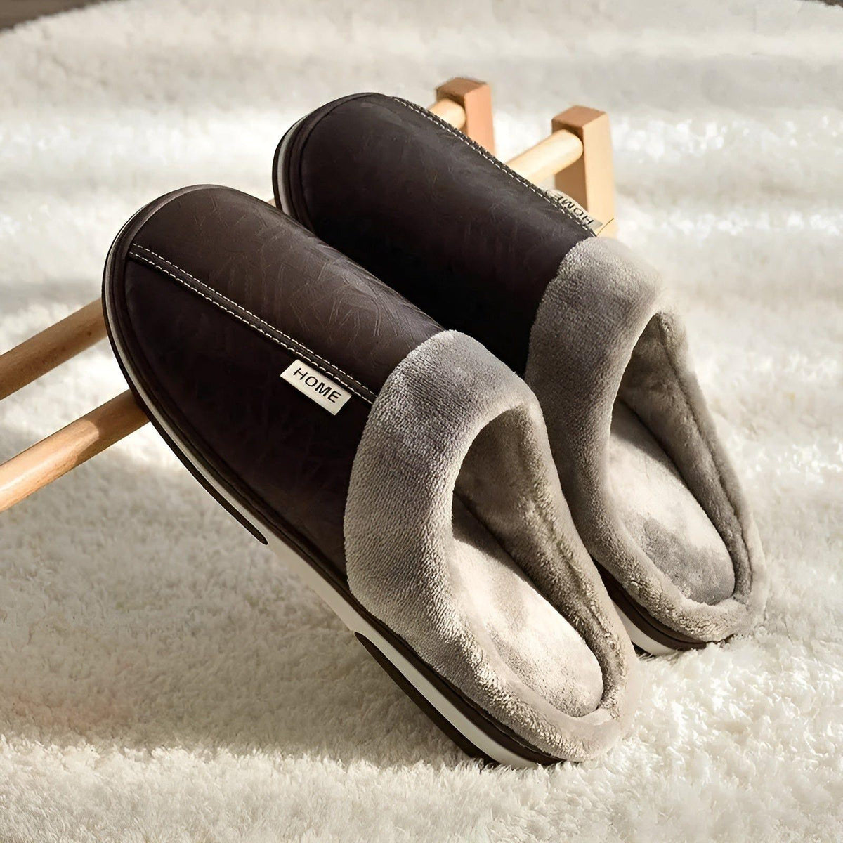 CozyWalk Slippers - Lässige Wasserdichte Vegan Leder Herren Hausschuhe - Saisonale Dekoration