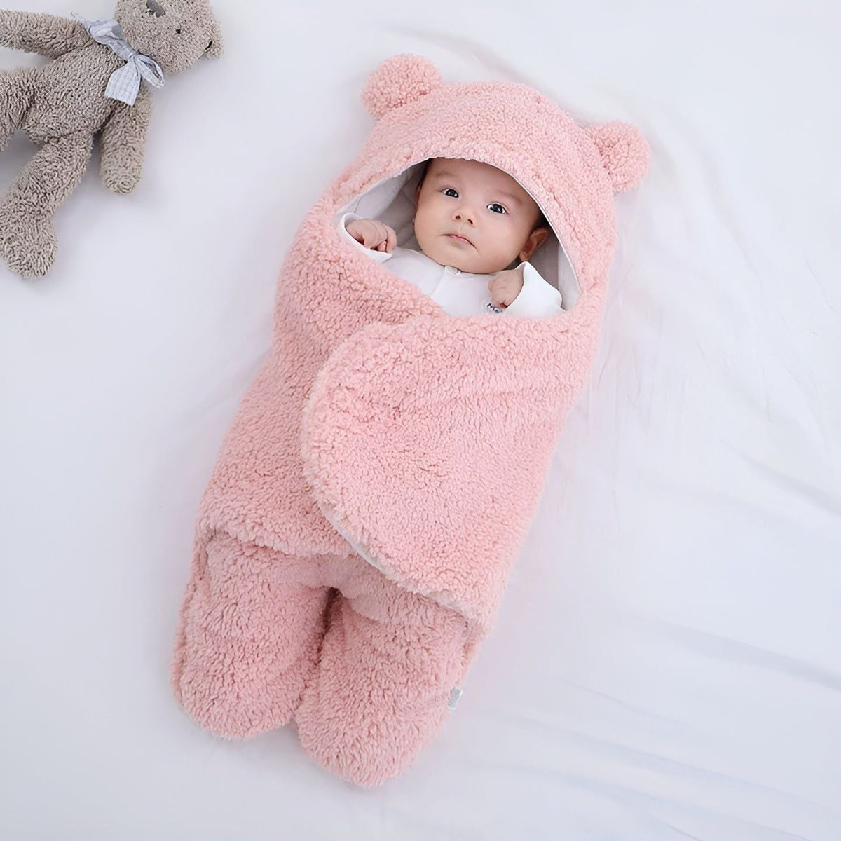 Cuddle Cloud - Kuschelige Baby-Wickeldecke - Rosa / S (40x62 cm) - Decke