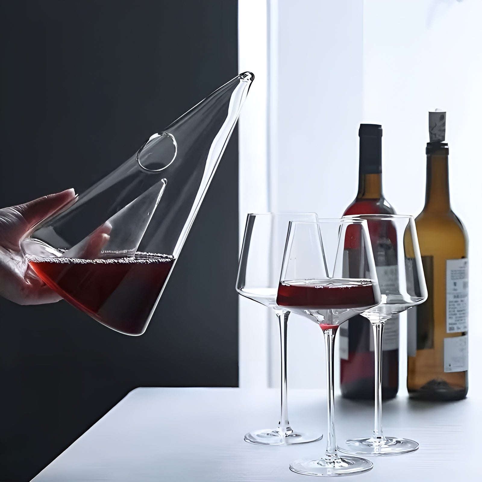 Weindekanter aus Glas – Stilvoll und Elegant | Perfekt zum Belüften von Rotwein bei Dinner und Feiern - Wohnzubehör