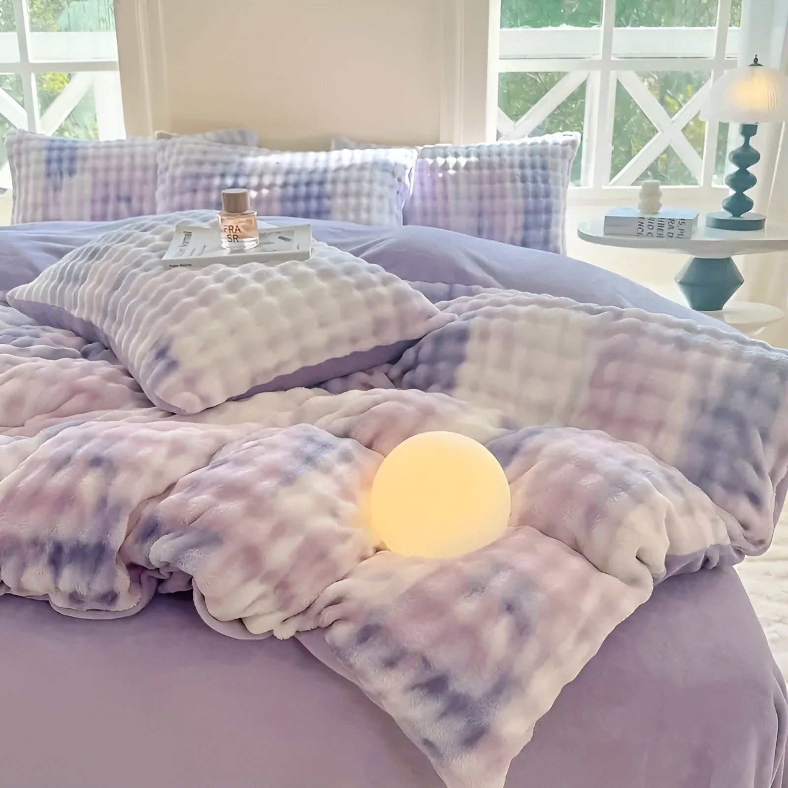 Kuscheliger Plüsch-Bettbezug – Warm und Weich für Herbst & Winter | Beidseitiges Design aus Kaninchenfell & Milchsamt