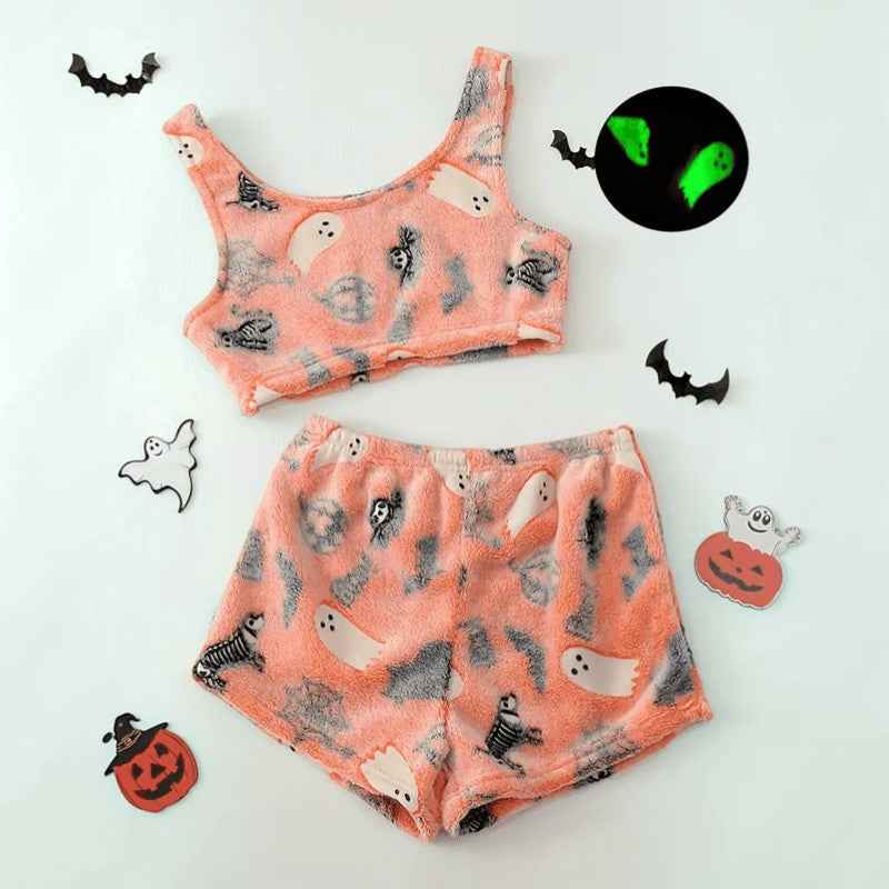 Damen Halloween-Schlafanzug mit Geister-Motiv – leuchtet im Dunkeln - Halloween-Kostüme & Accessoires