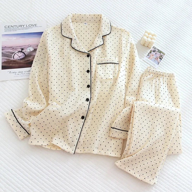 Damen-Schlafanzug aus atmungsaktiver Baumwolle – Set mit Hose - Pyjama-Sets