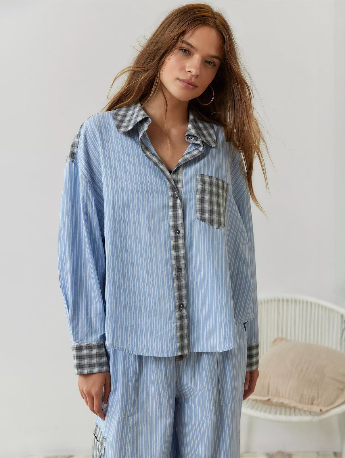 Damen Schlafanzug mit langen Ärmeln und Hose – Zweiteiliges Pyjama-Set - Schlafanzug
