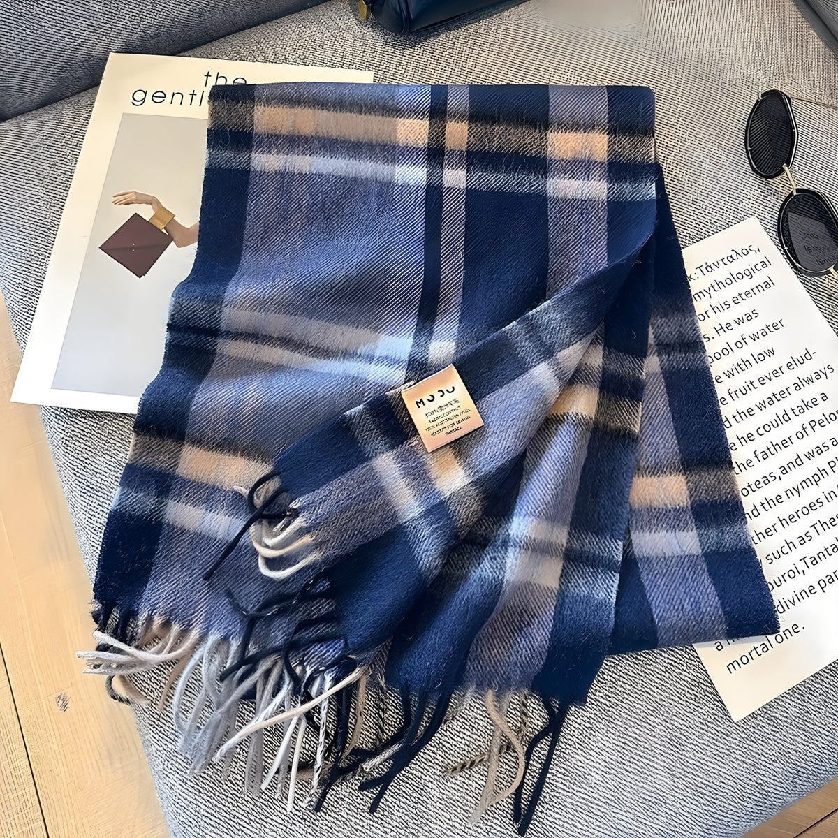 Damen-Winterschal mit Karomuster – weich warm und zeitlos - P / 32x188cm - Schals und Tücher