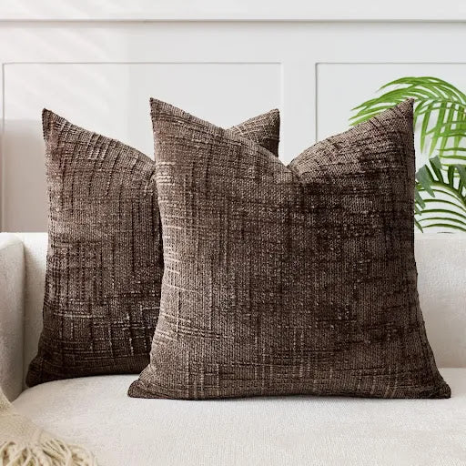 Dekokissenbezug mit Gewebter Struktur – Weich & Stilvoll - Kaffee / 30 cm x 50 cm - Dekokissenbezug