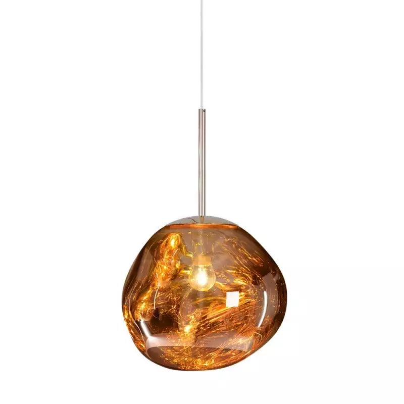 Design Pendelleuchte mit organischer Kugelform – stimmungsvolles Lichtobjekt - Ø 15 cm / Gold - Pendelleuchten