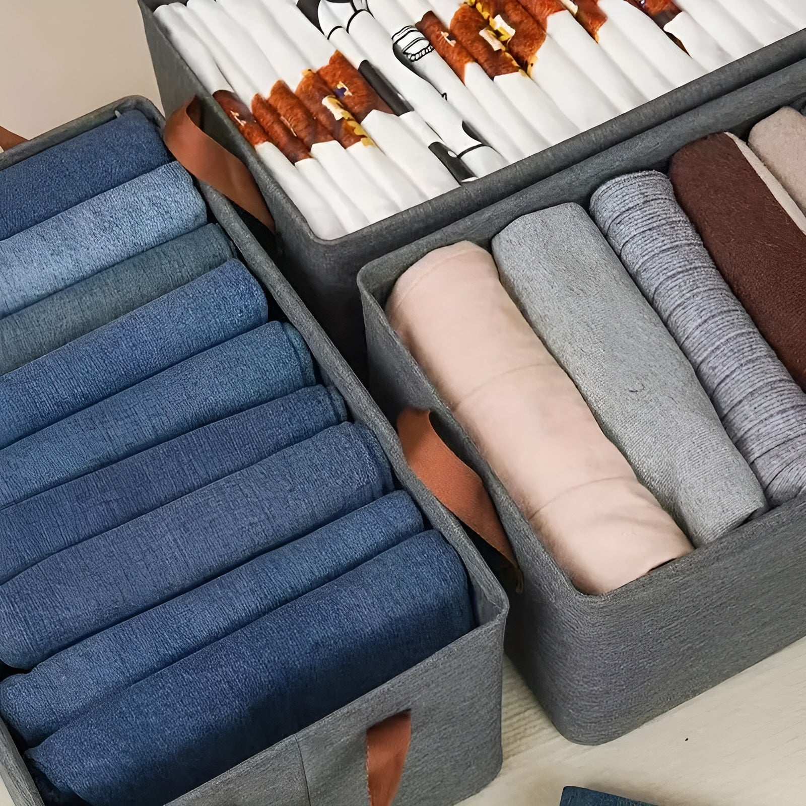Faltbare Aufbewahrungskörbe – Praktisches 3er-Set | Ideal für Kleidung, Spielzeug und mehr