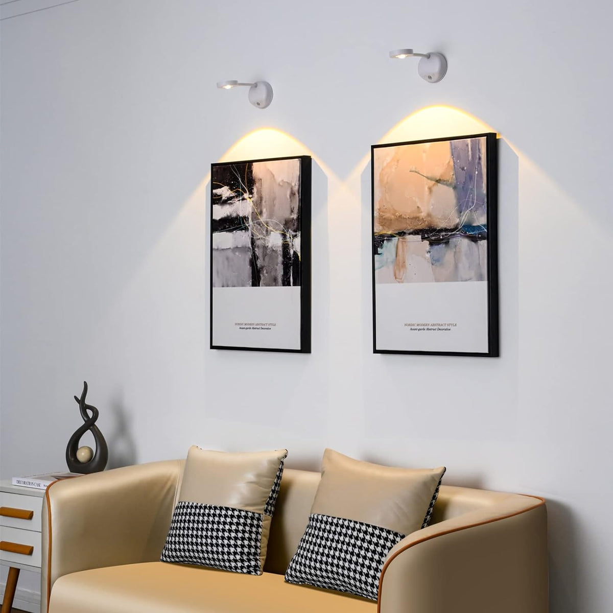 Dimmbare LED-Wandleuchte mit Bewegungssensor und 360° Rotation - Weiß / Berührungssteuerung - Wandleuchte
