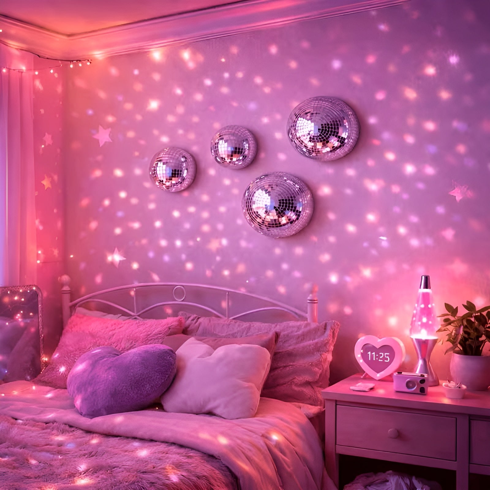 Disco-Spiegel Wanddeko – 3D Halbkuppel Spiegel-Set mit Mosaik-Effekt für stilvolle Wohnraumdekoration - Disco-Kugel