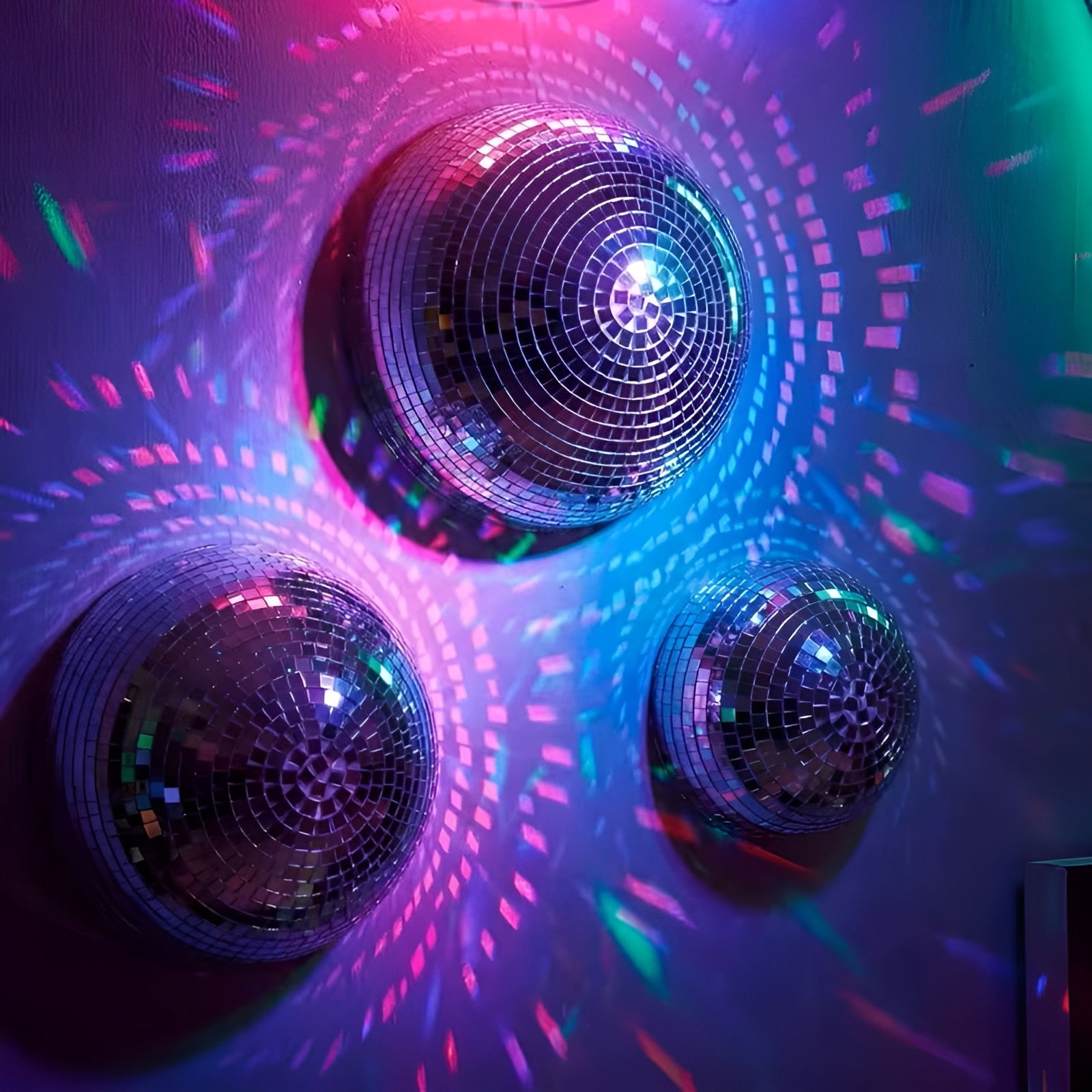 Disco-Spiegel Wanddeko – 3D Halbkuppel Spiegel-Set mit Mosaik-Effekt für stilvolle Wohnraumdekoration - Disco-Kugel