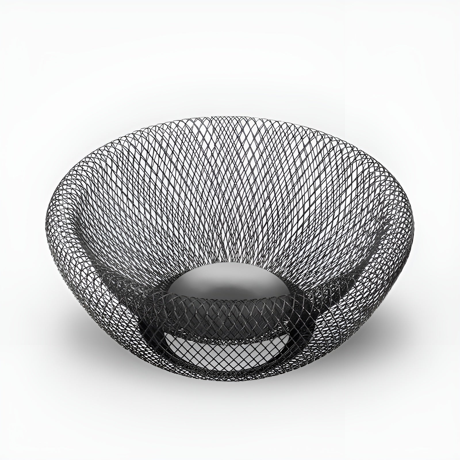 Doppelwandige Obstschale aus Metall – Dekorative Design-Schale für Küche & Esstisch - Schwarz - Obstschale