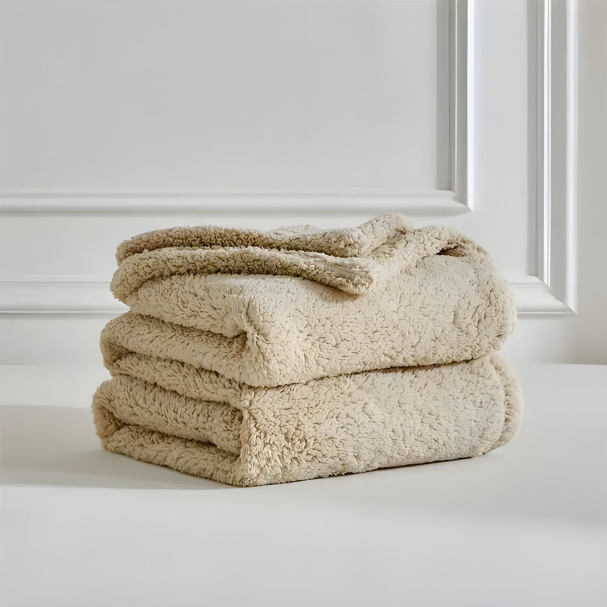 DoubleCozy Blanket - Lässige doppelseitige Sherpa-Fleecedecke - Reis Kaffee / 100 x 150cm - Saisonale Dekoration