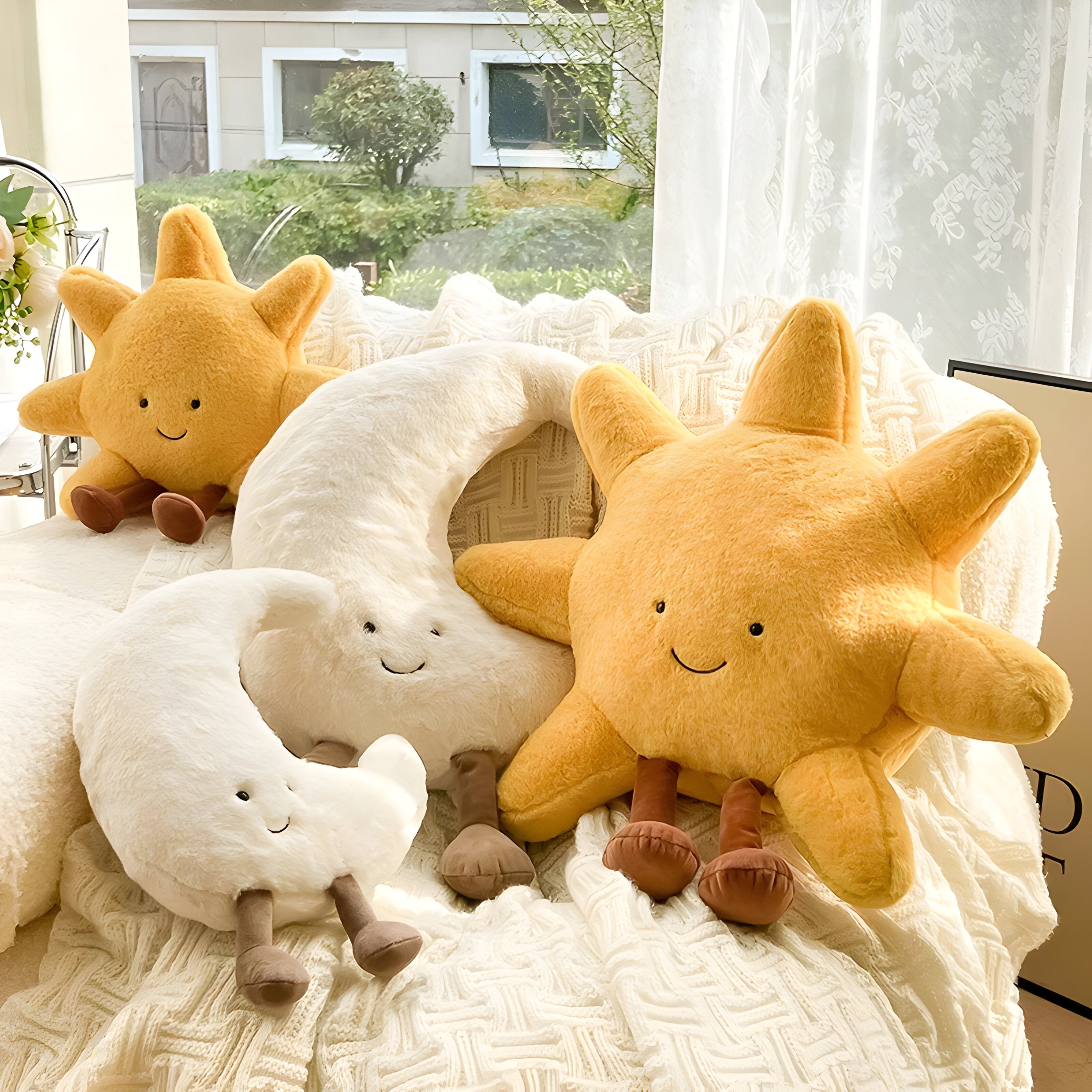 CloudMoon Cushion - Weiches Mond und Sonne Tatami-Kissen
