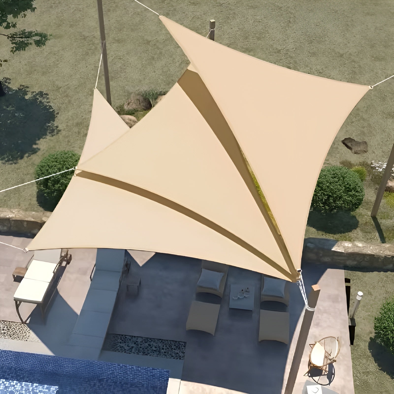Dreieckiges Sonnensegel – UV-beständiger Sicht- und Sonnenschutz für Garten Terrasse & Balkon - Sonnenschirm