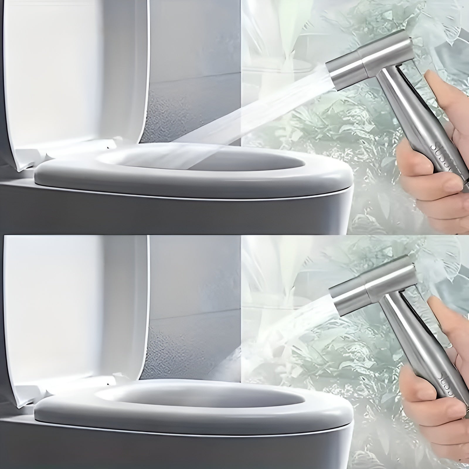 Duschkopf-Set aus Edelstahl – Hochdruck & Bidet-Handbrause | Modernes Badzubehör mit Umsteller - Bidet-Duschen