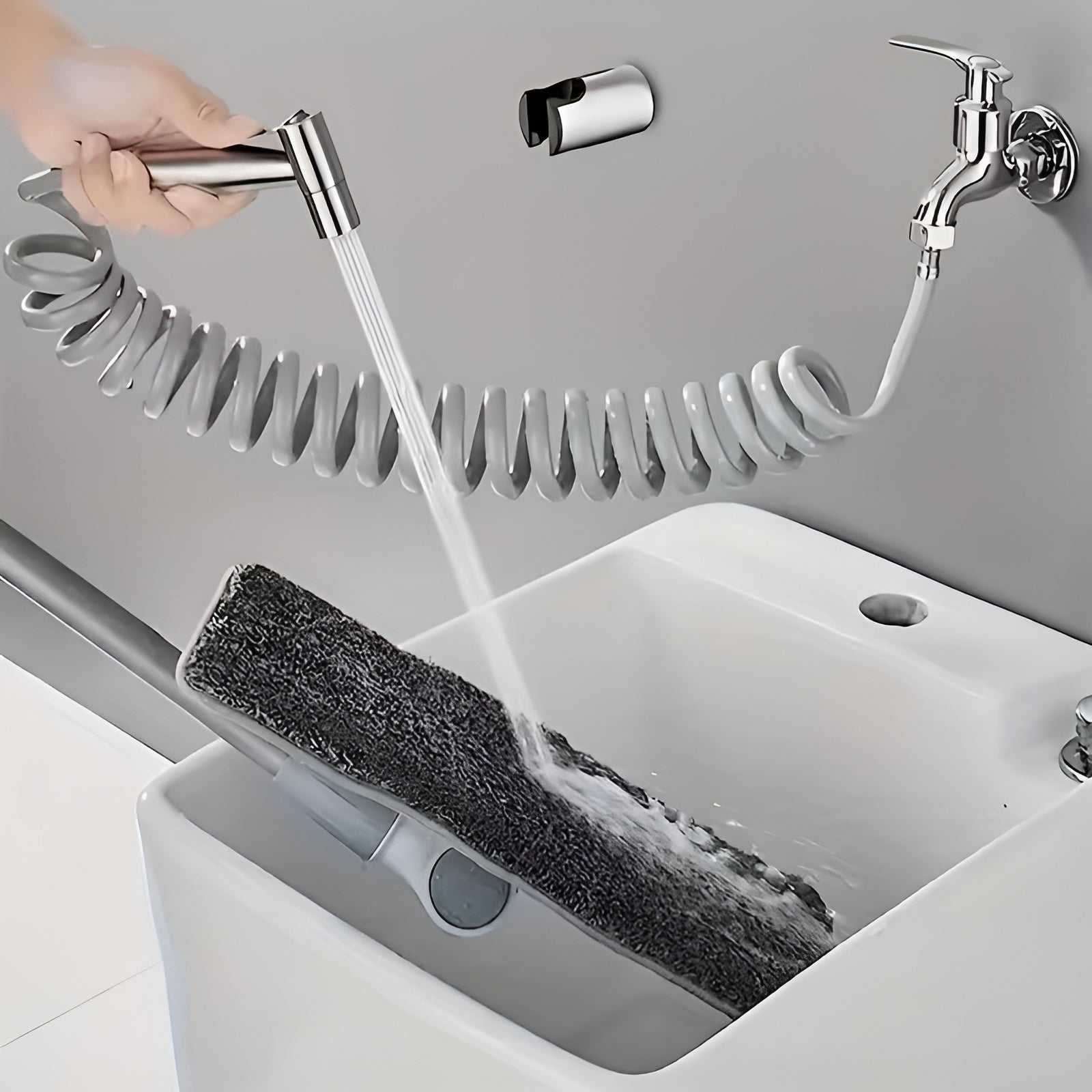 Duschkopf-Set aus Edelstahl – Hochdruck & Bidet-Handbrause | Modernes Badzubehör mit Umsteller - Bidet-Duschen