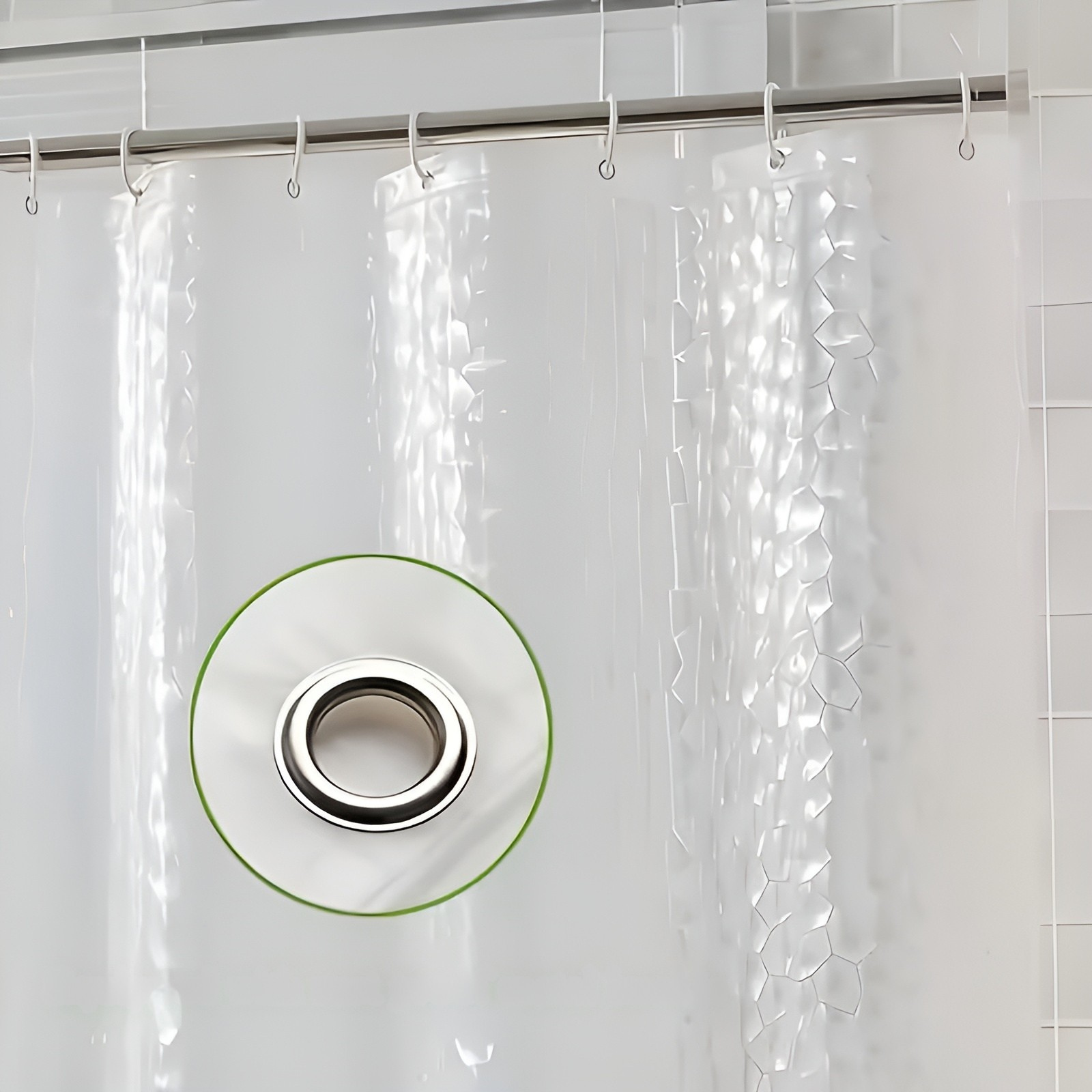 Duschvorhang mit Würfelmuster – Halbtransparent und Pflegeleicht | Moderne Badezimmerdekoration - Vorhang