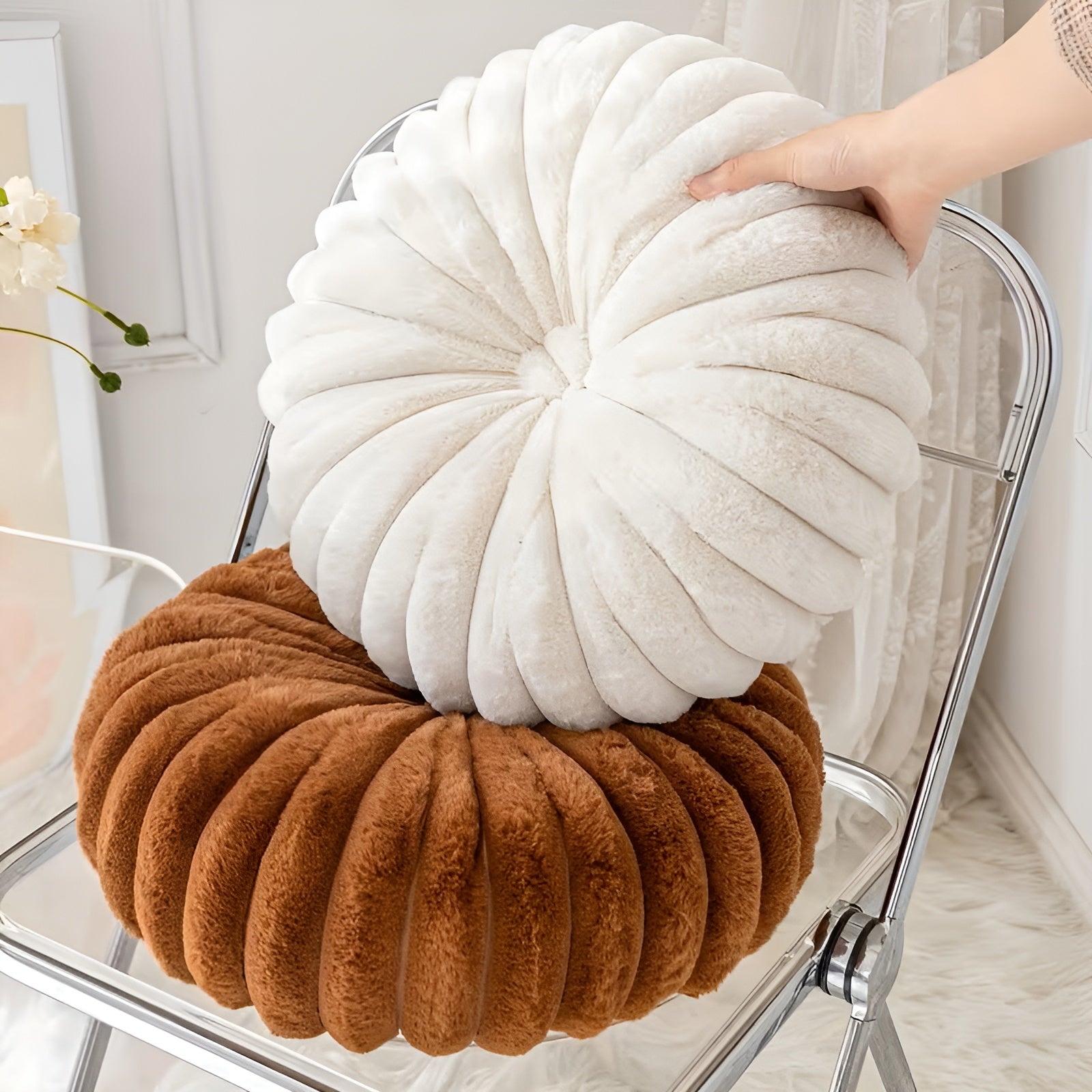Flauschiges Rundkissen – Weich und Gemütlich | Perfekt für Wohnzimmer und Schlafzimmer - Kissen