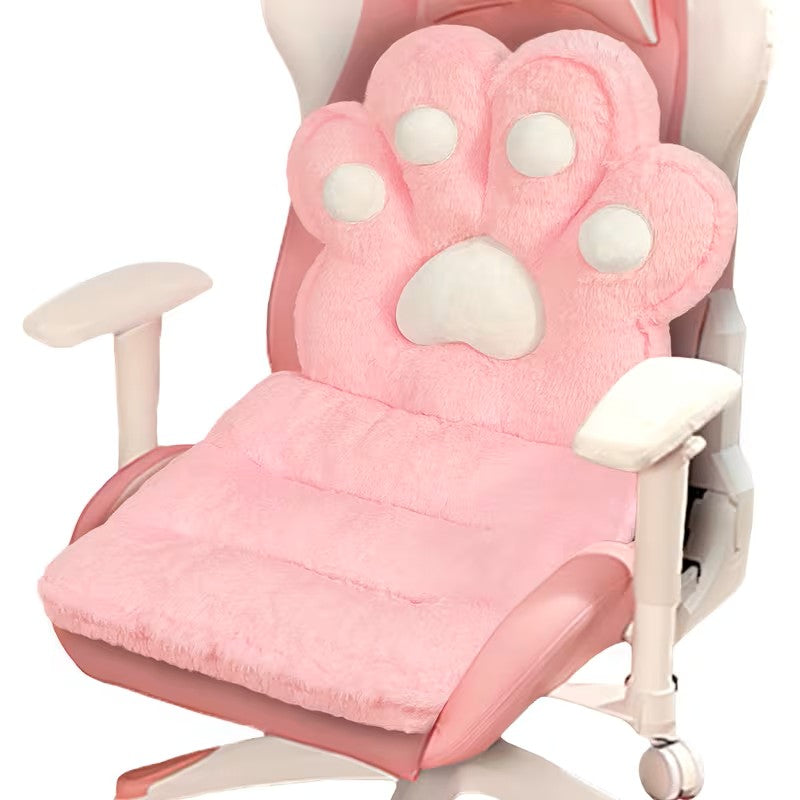 L-förmiges Katzenpfotenkissen – kuschelig und weich | Flauschiges Sitzkissen für Gaming-Stühle und Sofas - Hellrosa