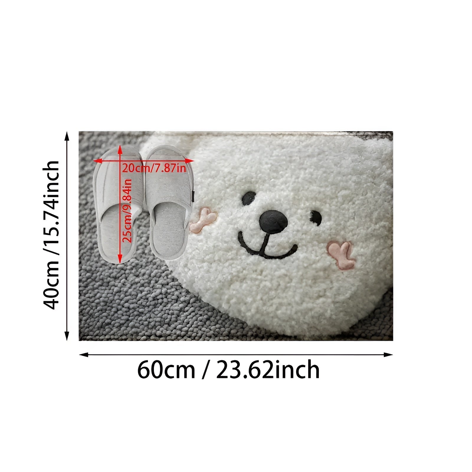 Badezimmerteppich mit Bärenmotiv – Weich & Rutschfest | Dekorative Matte für Zuhause
