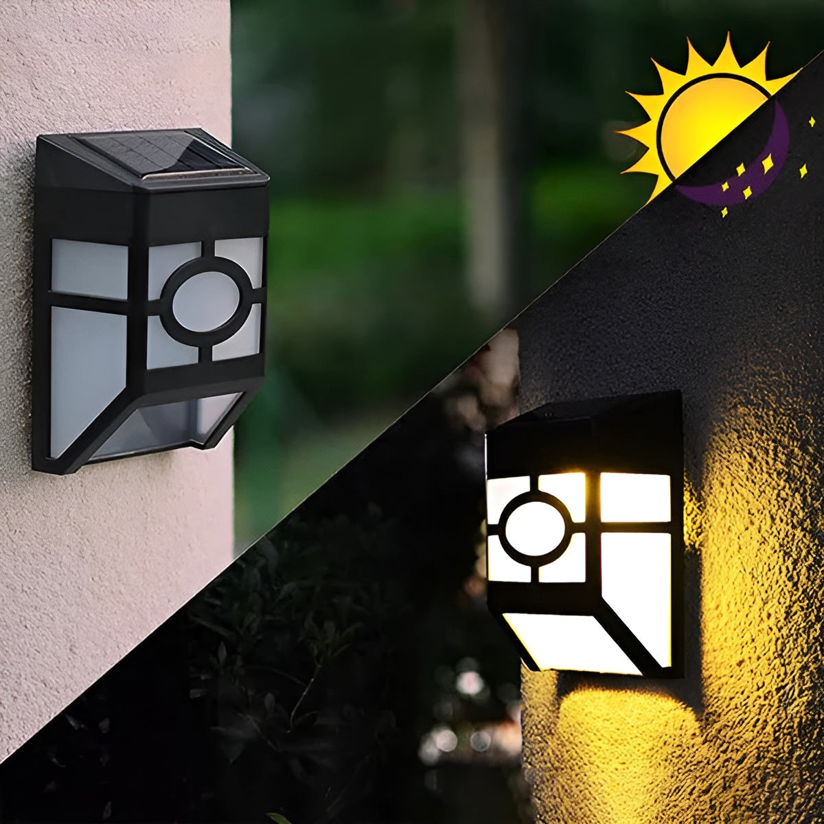 Solar LED Wandleuchte – Energiesparend und Wetterfest | 2er-Set für Außenbereich