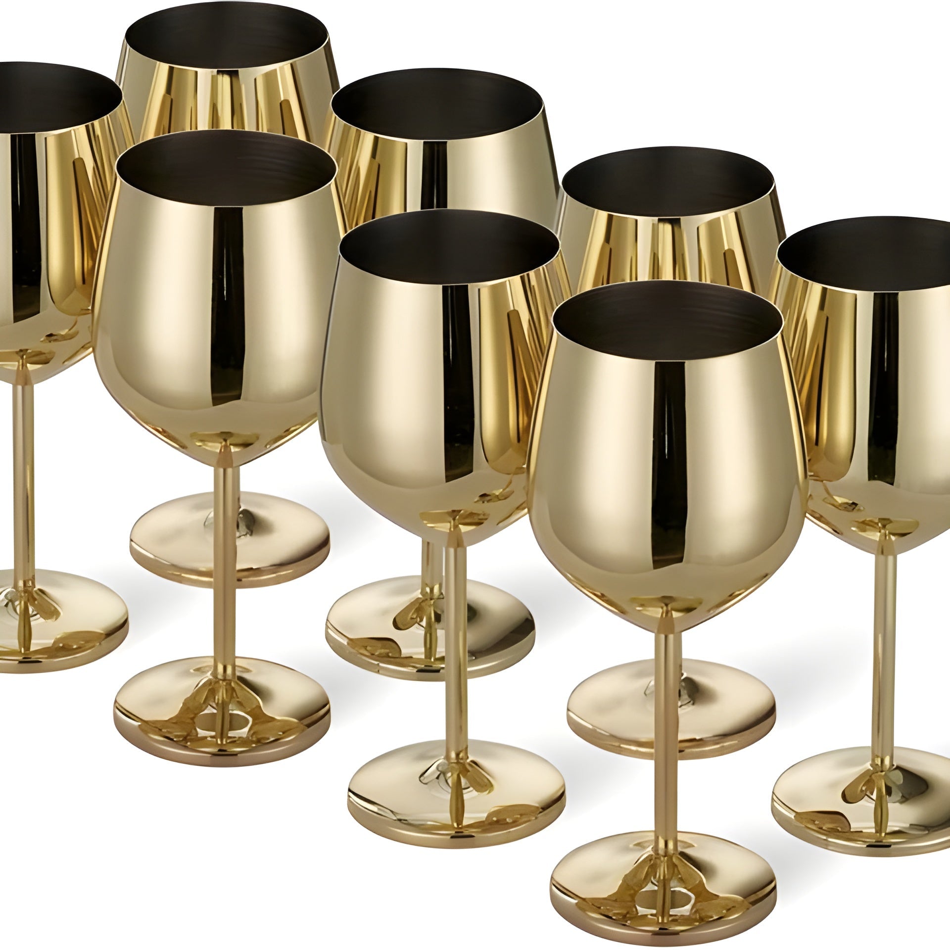 Edelstahl Weingläser in Goldoptik – Elegante Trinkgläser für Wein & besondere Anlässe - 2er-Pack - Weinglas