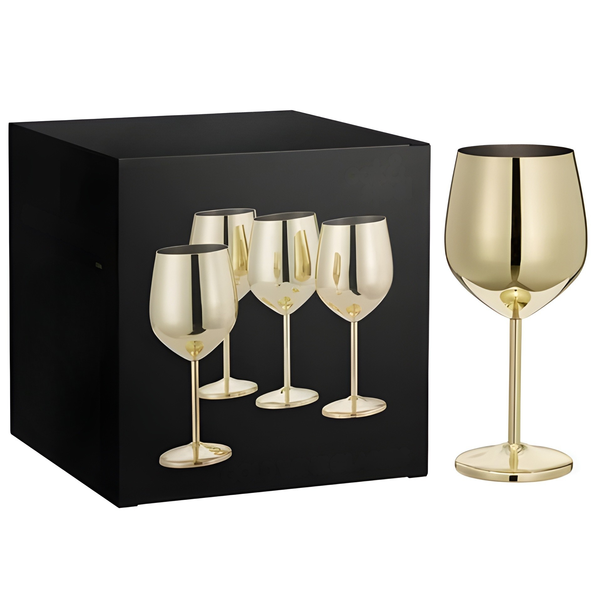 Edelstahl Weingläser in Goldoptik – Elegante Trinkgläser für Wein & besondere Anlässe - 2er-Pack - Weinglas