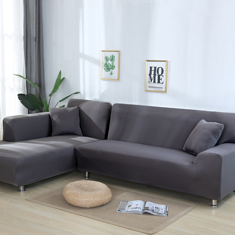 Elastischer Sofabezug aus einfarbigem Stretchmaterial - Grau / 1-Sitzer 35’’ – 55’’ (90–140 cm) - Sofabezug