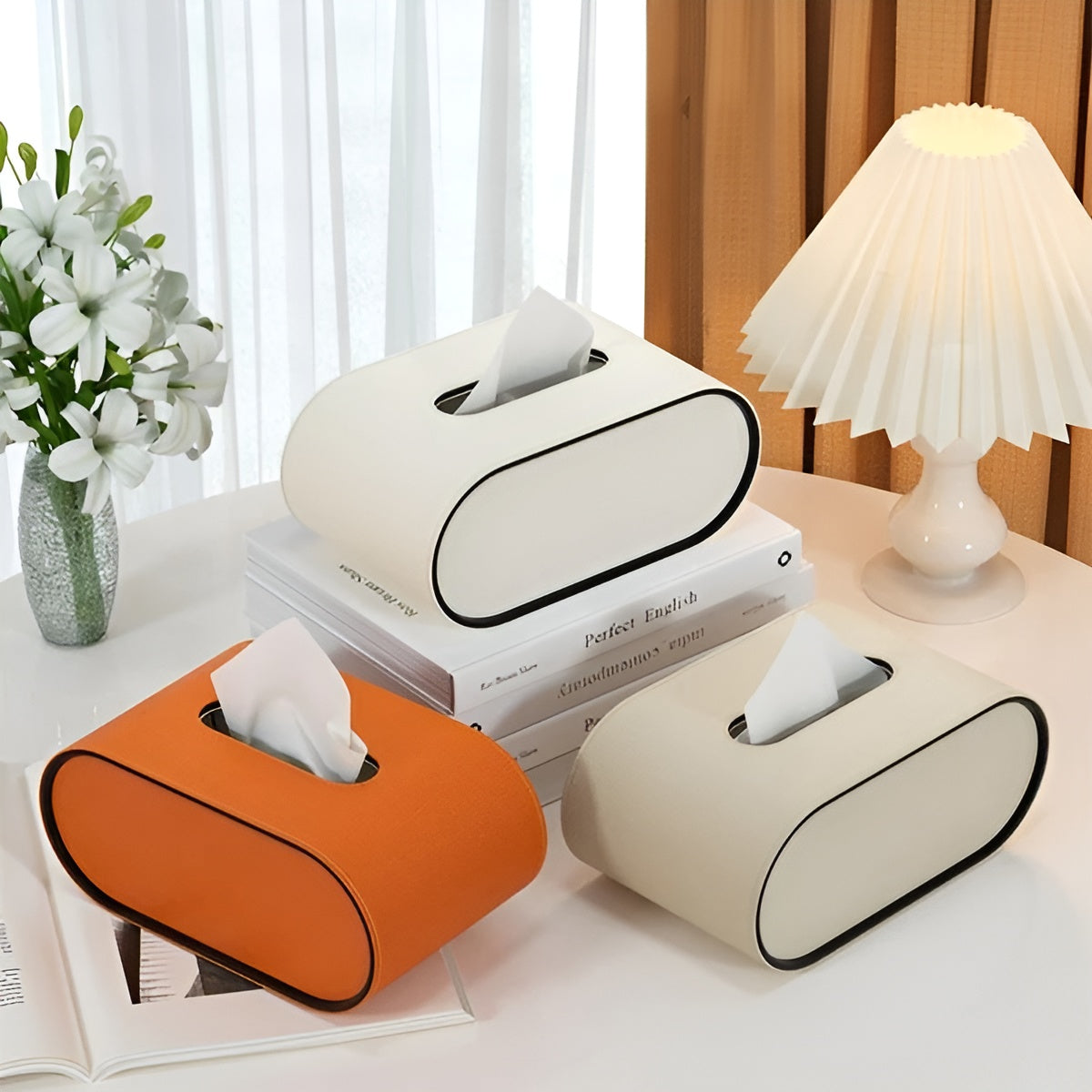 Elegante Leder-Taschentuchbox – Stilvolle Aufbewahrung mit zeitlosem Design - Taschentuchbox