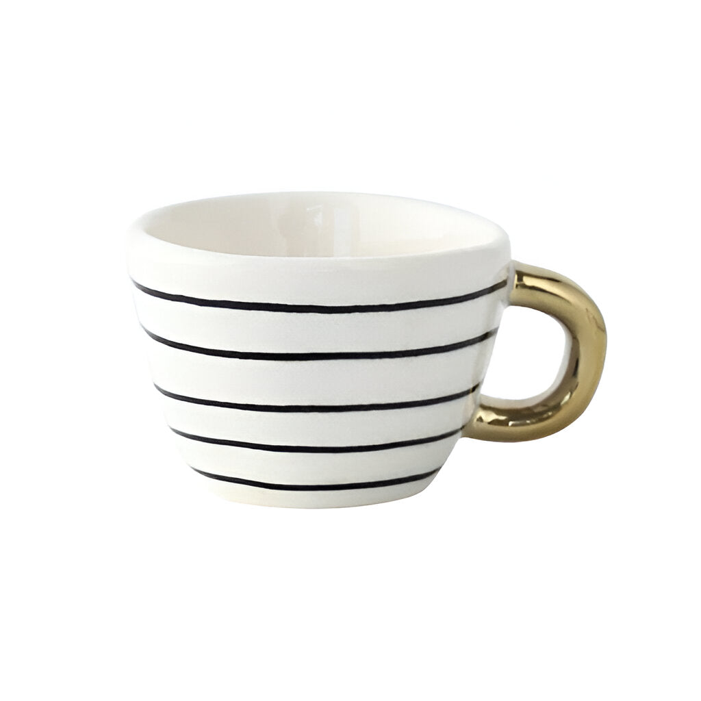 Keramiktasse mit geometrischem Design – Stilvoll und modern | Ideal für Kaffee oder Tee