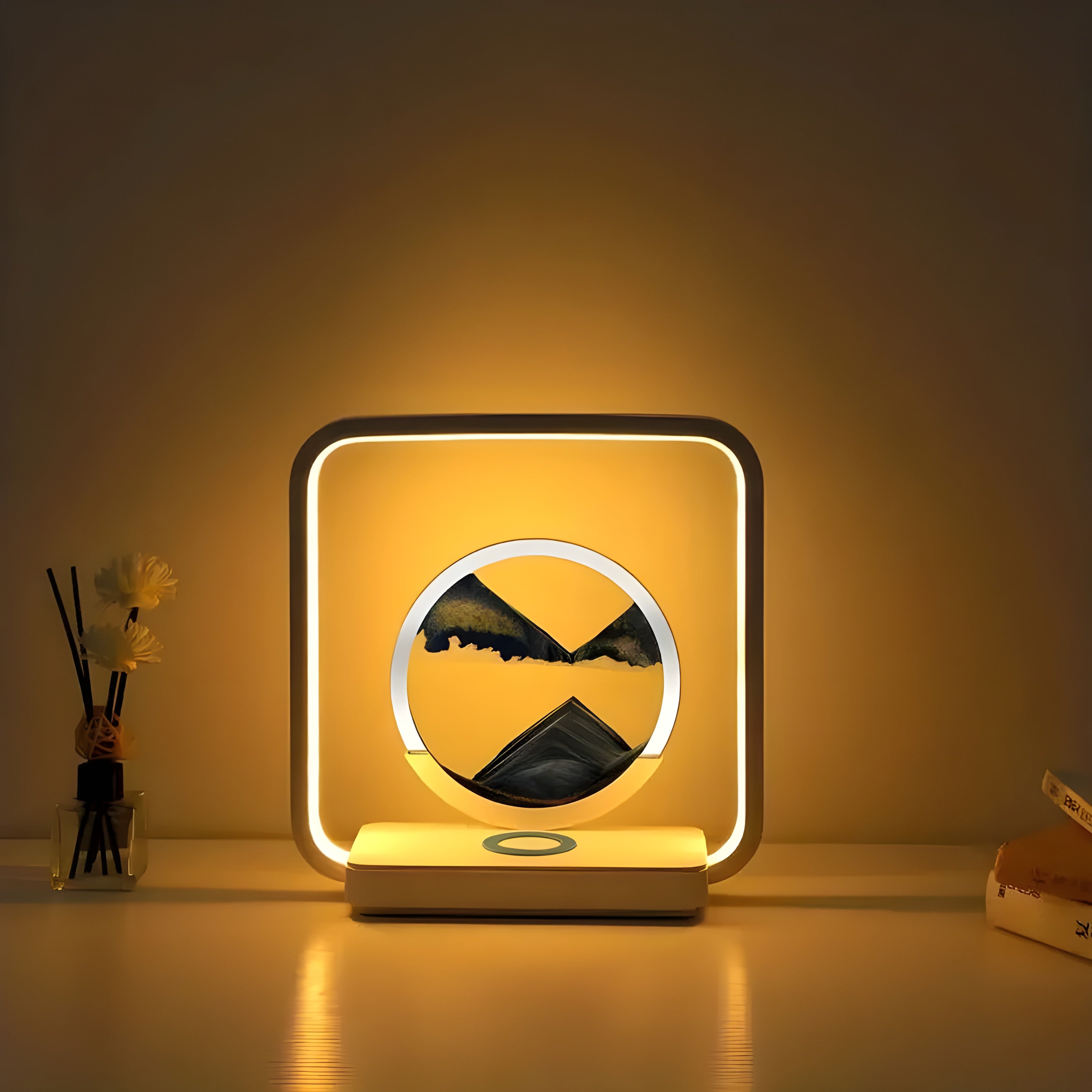 HorizonFlow Lampe – 3D Fließender Sand LED Nachtlampe