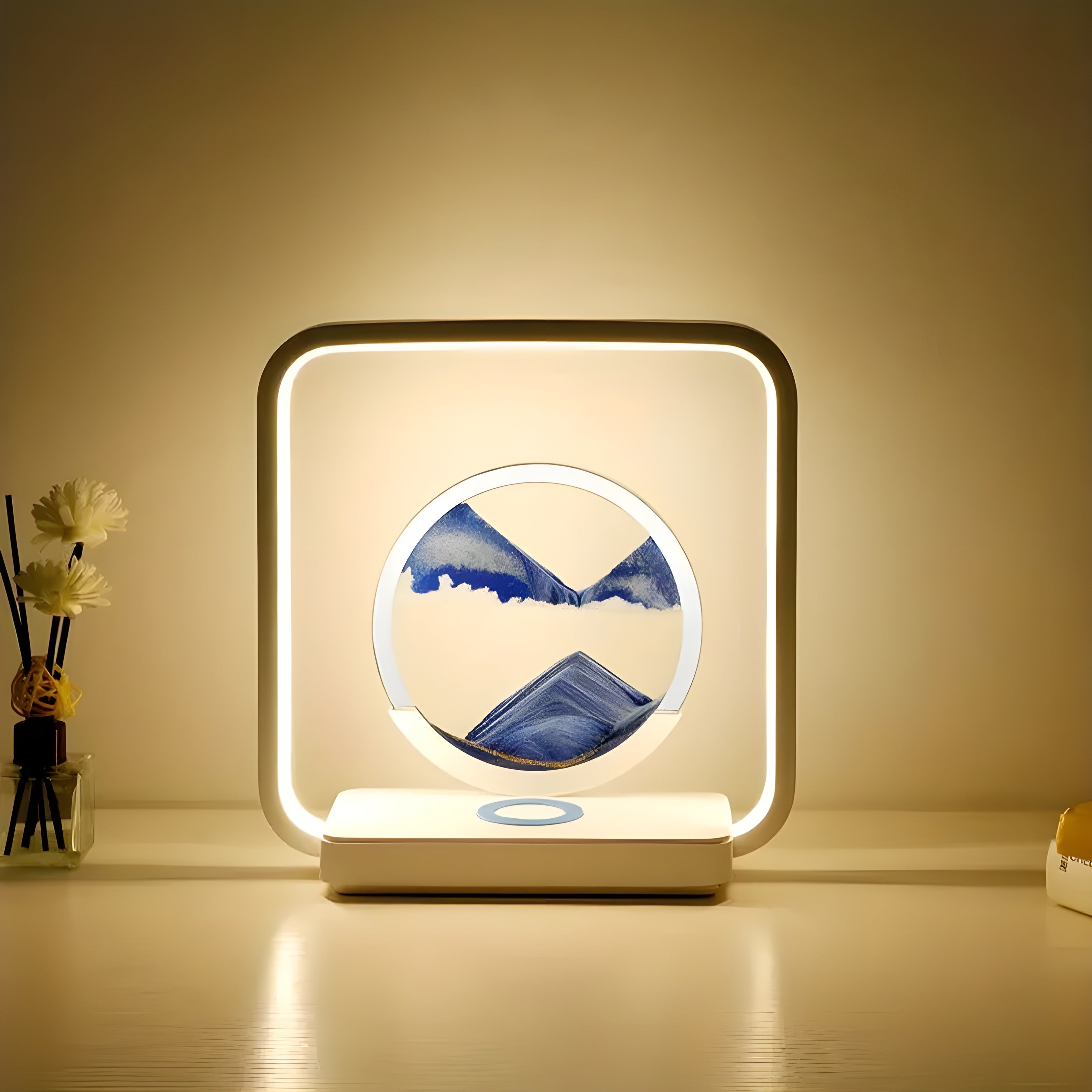 HorizonFlow Lampe – 3D Fließender Sand LED Nachtlampe
