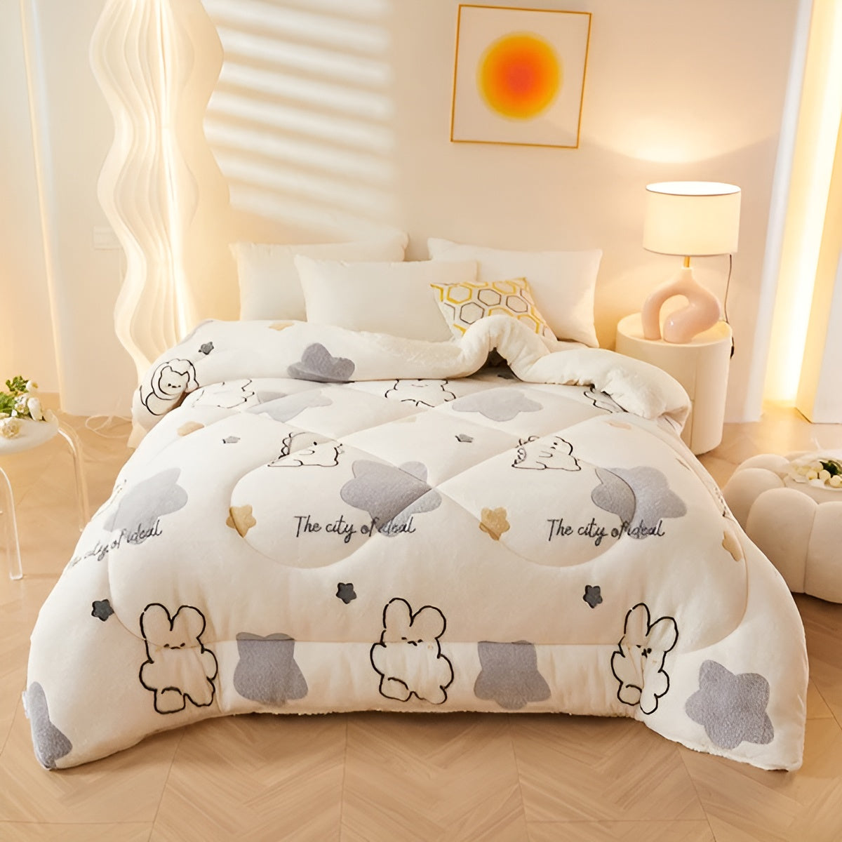 Flanell-Bettdecke mit Blumenmuster – Weich und Gemütlich | Perfekt für das Schlafzimmer