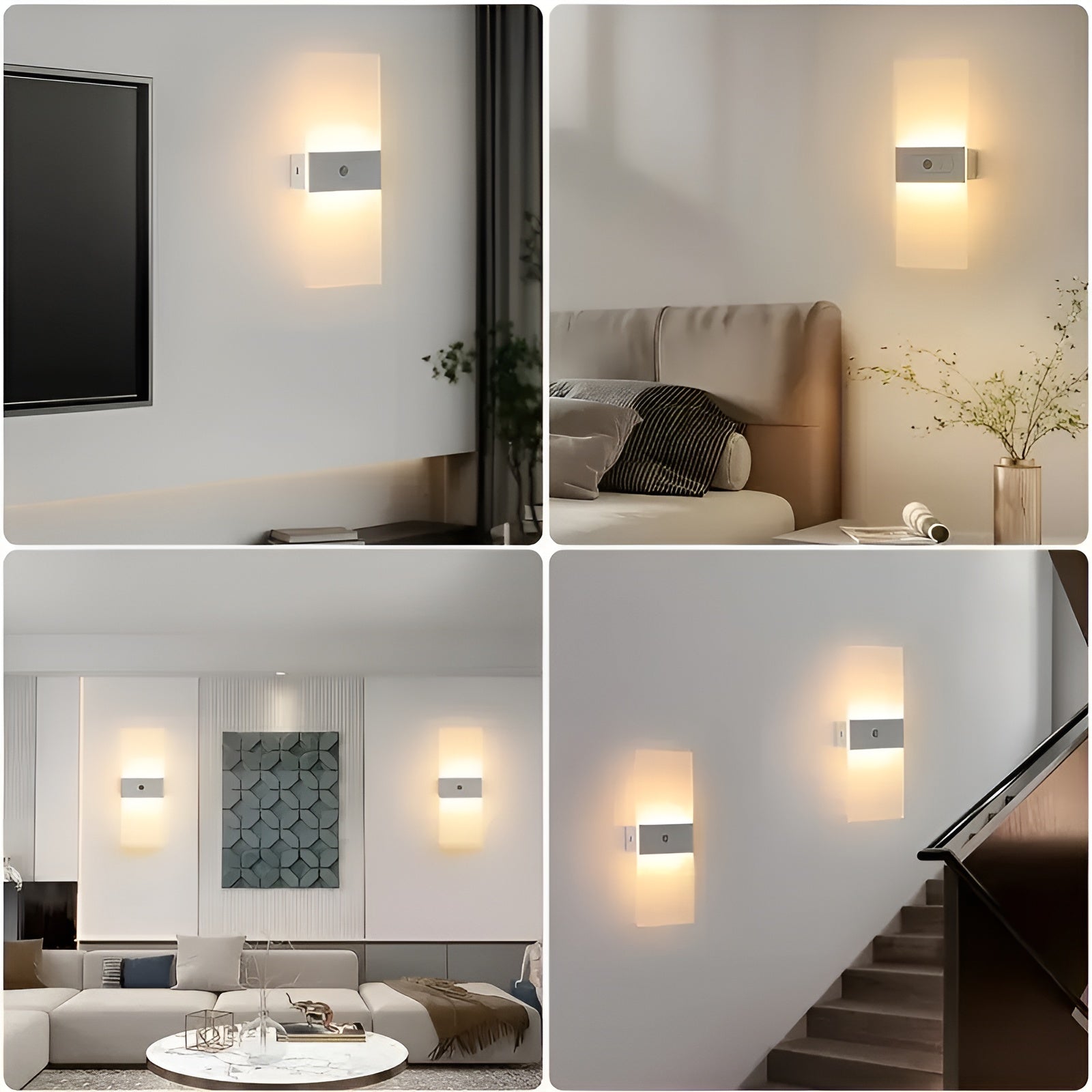 LED-Nachtlichter mit Bewegungsmelder 2er-Set- USB-Aufladung | Magnetische Montage für Schlafzimmer, Flur & Treppe