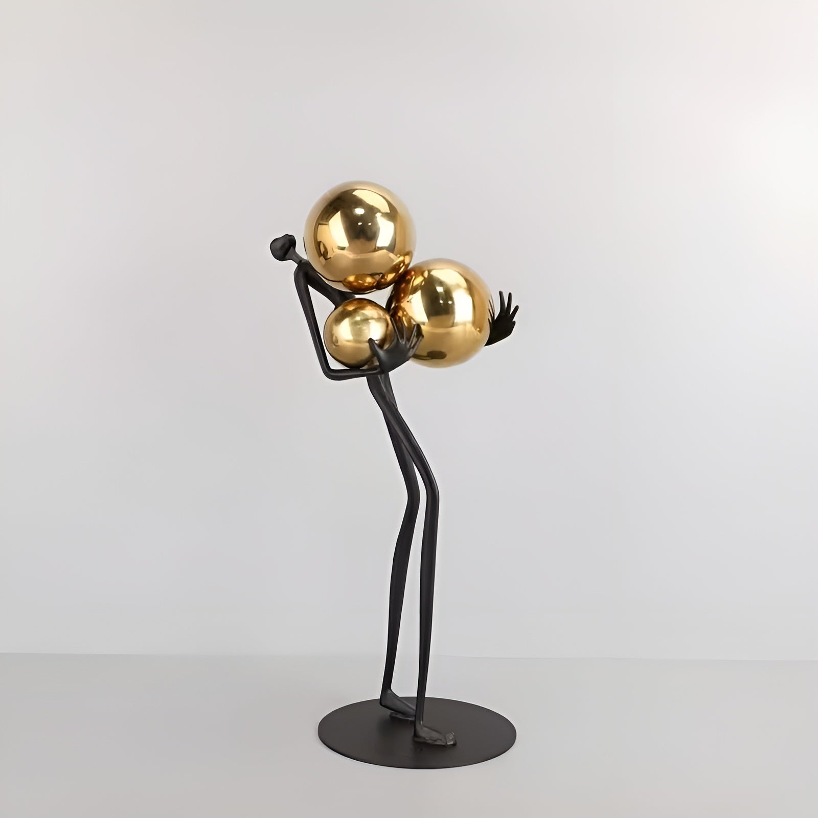 Metall Kugelhalter Skulptur – Modernes Minimalistisches Design | Dekorativ für Innen- und Außenbereich - Schwarz