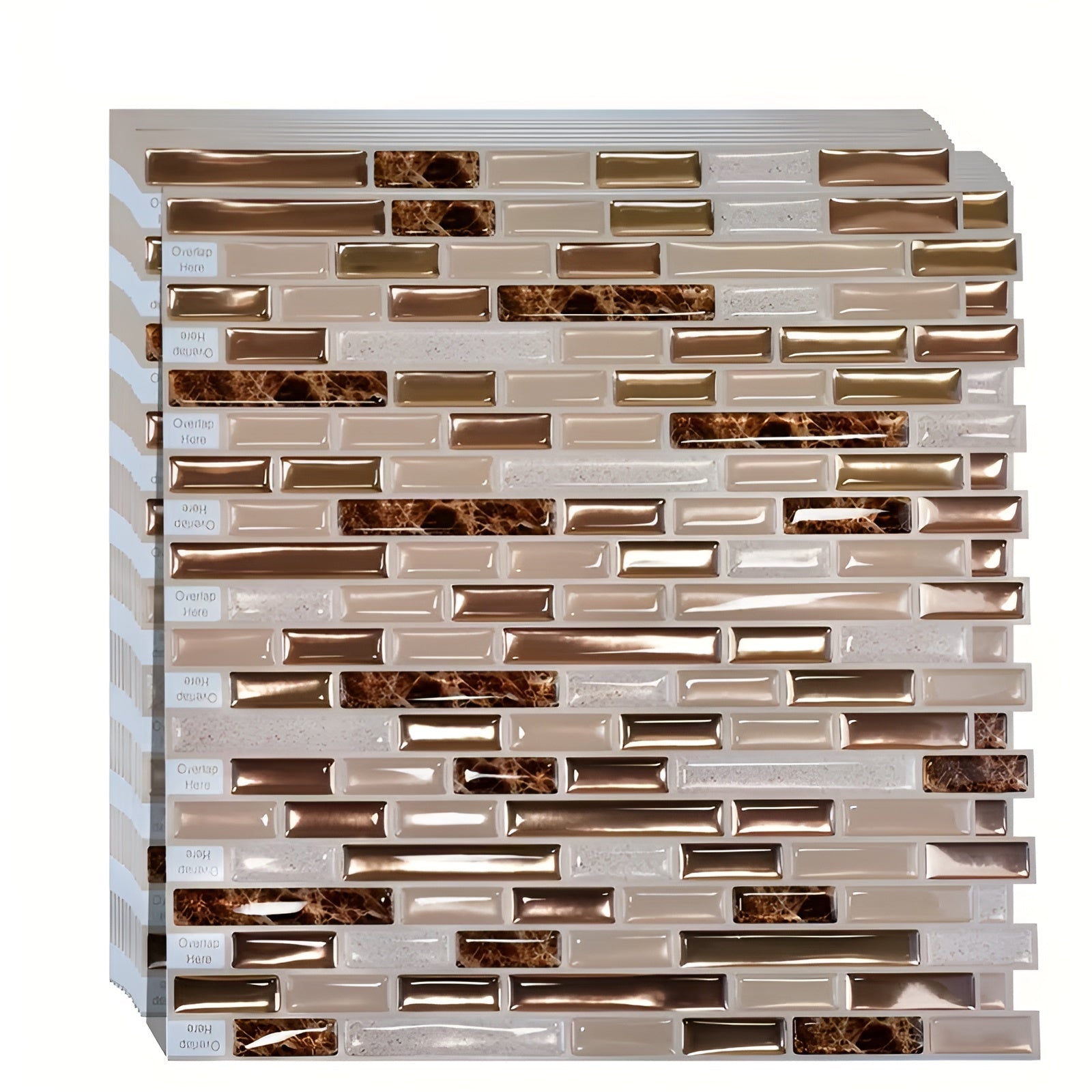 10er Set Selbstklebende 3D Wandfliesen in Gold – Hitzebeständig & Wasserdicht | Perfekt für Küche und Badezimmer