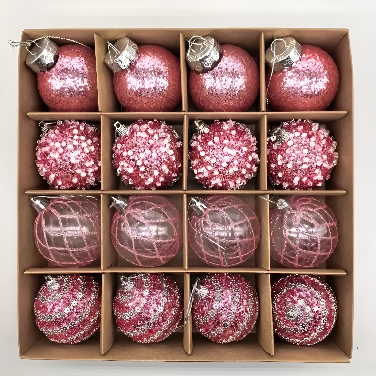 Weihnachtskugeln Set (16 Stück, Ø 6 cm) – Elegante Kugeln in Champagner | Perfekt für Weihnachtsbaum